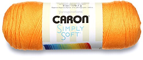 Caron Simply Soft Brites Yarn, 6 oz, Mango, 1 Ball