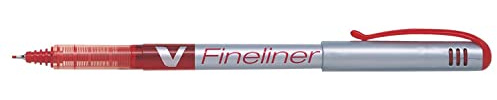 Pilot V Fineliner Liquid Ink 1.2 mm Tip - Red, Box of 12