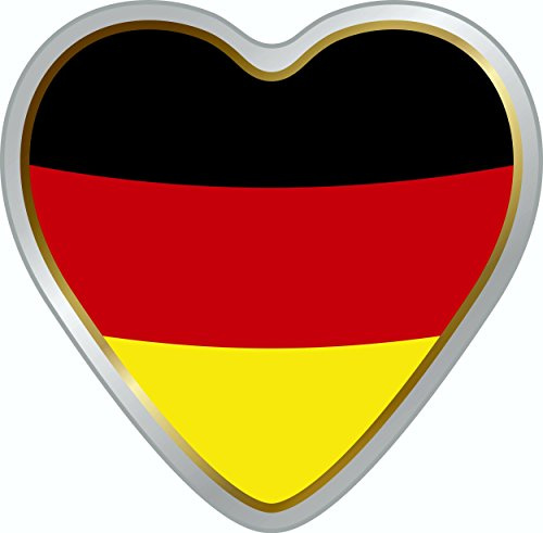 carstyling XXL Aufkleber Herz Deutschland Dimension 40 x 40 mm Deutschland Fanartikel Olympia