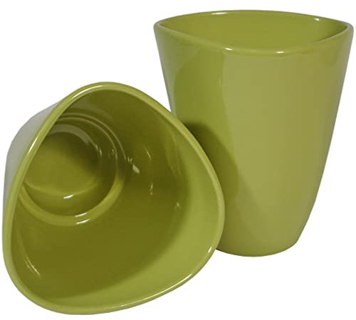 PiaPaloni - Orchideenvase Serie 406 ø14 cm dreieck, grün, hochwertiges Wohnambiente