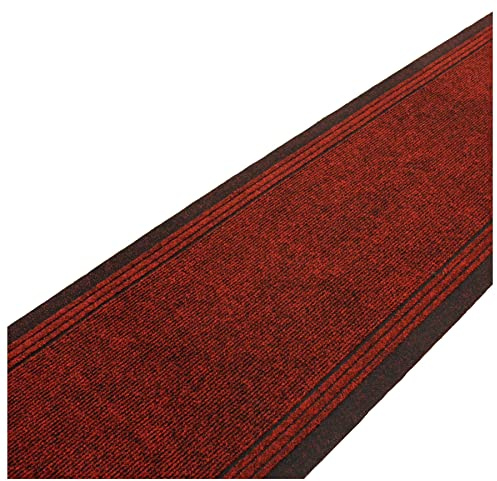 SrS Rugs® Sydney Long Carpet Runner - Heavy-Duty - Stain-Resistant - Absorbent - Non-Slip Rubber Backed - Strong - Industrial Grade - Tough Mat for Hall and Stairs (Red, Length: 8' (67 x 244 cm))