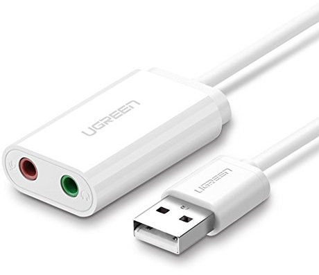 Ugreen Scheda Audio USB Esterna con Jack 3.5mm per Cuffie, Microfono e Altoparlante per Windows 10/8.1/8/7/Vista/XP, Mac OS X, PS4, PS3, Linux, Windows Surface 3 pro, Raspberry Pi, 15cm
