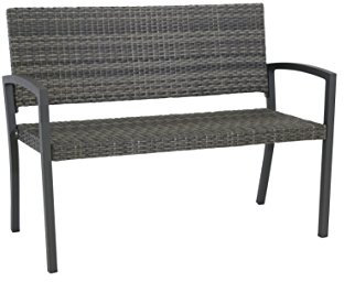 greemotion Rattan Bank Ibiza aus Aluminium/Polyethylengeflecht, 116 x 60 x 87 cm in grau