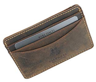Visconti Slim Collection Razor Porte-Carte de Crédit en Cuir VSL25 Bronzage Huile