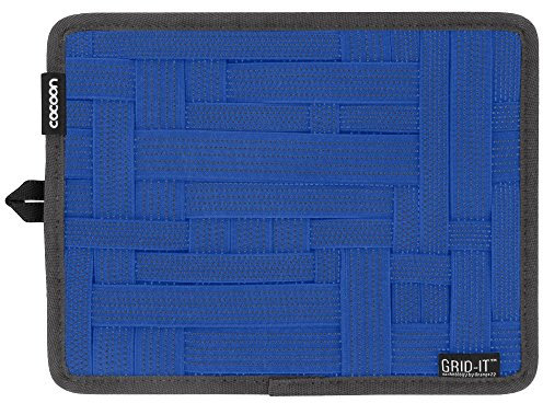 Cocoon Grid-IT - Pochette et organiseur pour iPad 7-9 / Système de rangement avec sangles / tapis de souris / Bleu / 18.4 x 1 x 23.5cm