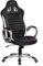 AMSTYLE Bürostuhl Leder Optik Schwarz Gaming Chefsessel mit Armlehne gepolstert 110 kg Sport-Sitz Drehstuhl Kopfstütze Race Schreibtischstuhl Gamer Design Modern Drehsessel Racing