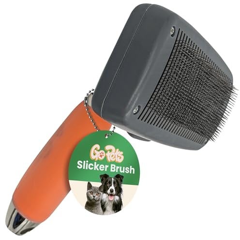 GoPets Self-Cleaning Professional Slicker Brush Grooming Comb for Dogs and Cats