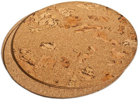 Cleverbrand Tischsets aus Kork, Platzdeckchen abwaschbar, 4er Set, rund Ø ca. 30 cm, 3mm stark