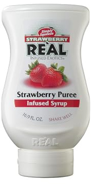 Reàl Infused Exotics, Strawberry, 500 ml, Sciroppo di Fragole, Vegano, Squeeze Bottle, Ideale per Cocktail, Limonate, Soft Drink, Topping e Dessert