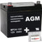 kraftmax 1x AGM 12V / 34Ah Blei-Akku - MP34-12C [ M6 - Bolzen inkl. Schraube und Mutter ] Zyklenfest inkl. 2X Original Anschluß-Adapter