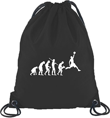 Shirtstreet24, EVOLUTION BASKETBALL, Sport NBA Turnbeutel Rucksack Sport Beutel, Größe: onesize,Schwarz
