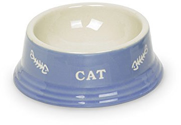 Nobby Katzen Keramiknapf CAT, hellblau / beige Ø14 x 4,8 cm, 1 Stück