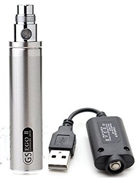 Silver Genuine GS eGo II 2200mAh with 3-Colour LED Indicator Battery & USB Charger,No Nicotine…