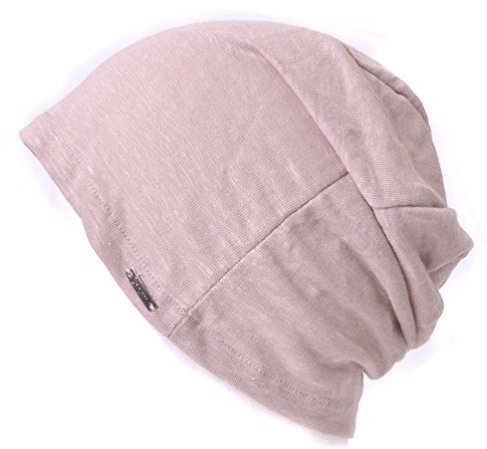 CHARM Bonnet Homme D'Ete 100% Lin - Femme Chapeau Tricot Léger Et Souple Beanie Fabriqué Au Japon Rose