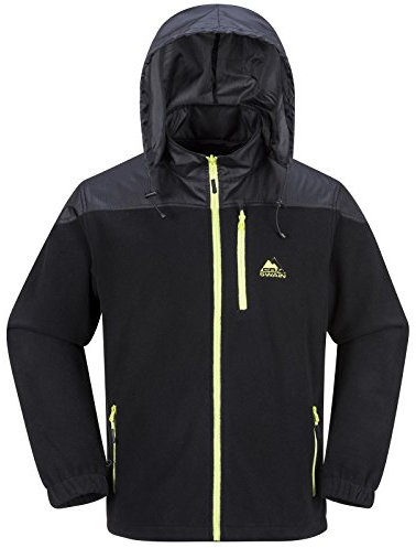 Cox Swain Herren Fleece Jacke Trail (Titanium Series), Colour: Black/Green Zipper, Size: L