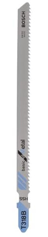 Bosch Professional 5x Jigsaw Blade T 318 B Basic for Metal (for Metal pipes & profile, thick-wall, Accessories Jigsaw)