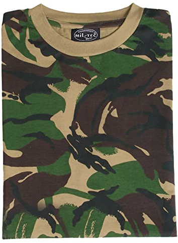 Mil-Tec Tarn T-Shirt Herren • Camouflage T-Shirt aus Baumwolle • Bequemes Kurzarm Army Shirt für Outdoor, Sport oder Freizeit • Bundeswehr Flecktarn-Shirt