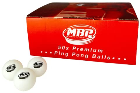 50 Tischtennisbälle - in Praktischer wiederverschließbarer Box - 9 cm Durchmesser
