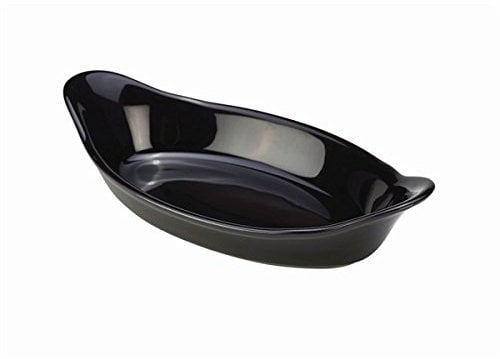 Royal Genware Oval Eared Dish 22cm Black - Quantity 6