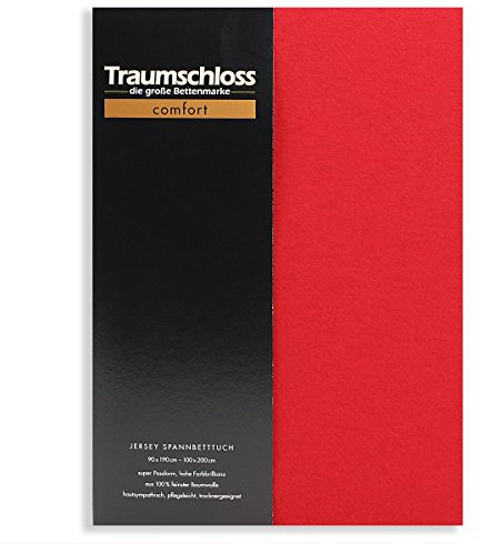 Traumschloss Comfort Jersey Spannbettlaken 90-100x200 Rubin