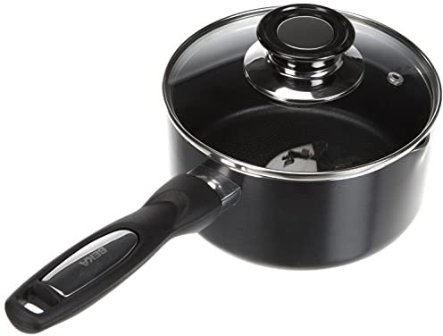 Beka 13076174 Pro Induc Anthracite Casserole + couvercle verre en aluminium intérieur revêtu 16 cm