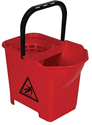 Jantex Colour Coded Mop Bucket Red 14Ltr(16Ltr Max) Floor Cleaning With Handle
