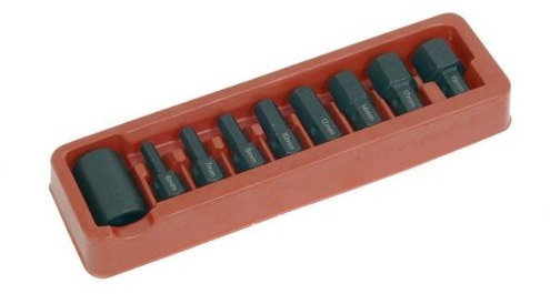 9 PIECE HEX BIT SET WITH 1/2 DR SOCKET