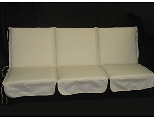 Kissen für Hollywoodschaukel 3-Sitzer 94 x 150 cm Papillon-Polyester 180 g Beige mit Volant