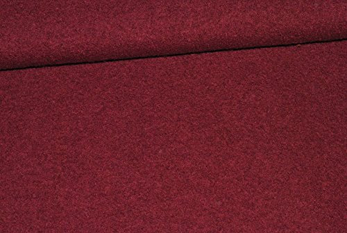 alles-meine.de GmbH sehr hochwertig 0,5 m * 1,4 m Stoff weinrot - Walk Loden/Wolle - Filz - gefilzt - Walkloden - Meterware zum Nähen