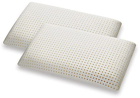 Marcapiuma - 1 Paar Kissen Modell Slow Memory mit Bezug aus 100% Baumwolle, orthopädisches Kopfkissen gegen Nackenschmerzen, medizinisches Gerät, 19% aus den Steuern