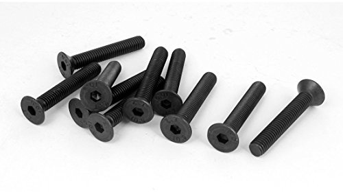 Sourcingmap® M8 x 50 mm Metric esagono incassato testa svasata vite bulloni nero 10PCS