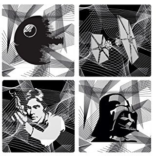Funko SW02646 Star Wars Plate Set: Intergalactic (Set of 4), Melamine, Grey, 21 x 21 x 2 cm