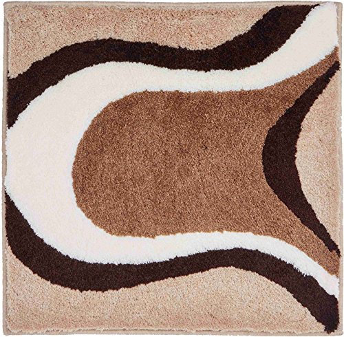 Grund COLANI Exklusiver Designer Badteppich 100% Polyacryl, ultra soft, rutschfest, ÖKO-TEX-zertifiziert, 5 Jahre Garantie, Colani 11, WC-Vorlage o.A. 60x60 cm, beige