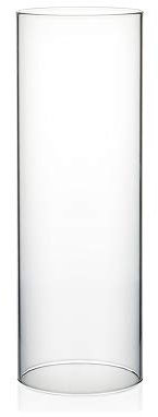 WGVI Bougeoir Hurricane, Largeur 10,2 cm, Hauteur 30,5 cm, Cylindre en Verre Transparent Ouvert aux Deux extrémités, Tube de cheminée, ouragan à extrémité Ouverte, Abat-Jour pour Bougie, 1 pièce