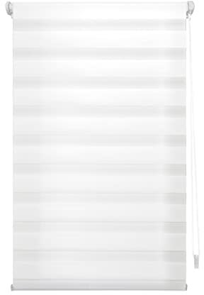 Blindecor Indus SIN HERRAMIENTAS | Estor Enrollable Sin Taladrar de Doble Capa | Color Blanco roto 72 x 180 cm (ancho x largo) | Tamaño de la Tela 69 x 175 cm