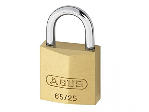 ABUS Cadenas laiton 65/25 - Cadenas pour valises - corps du cadenas en laiton massif - anse en acier trempé - niveau de sécurité ABUS 3