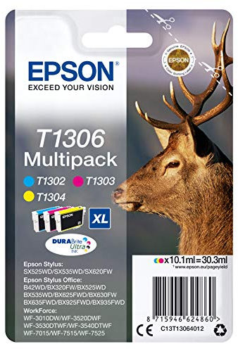 Epson 235M237 Original T1306 Tinte Hirsch (BX320FWSX620FWBX/SX525WDBX625FWDBX305FWB42WDBX925FWDBX635FWDBX535WDSX435/440WBX630FWSX235WWF701575157525301035203540)Multipack3-farbig