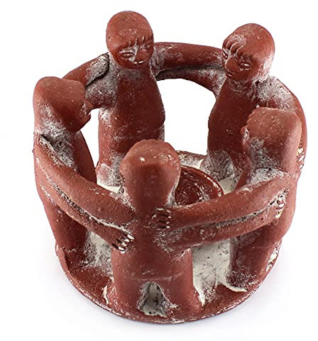Budawi® Freundeskreis mit 5 Freunden extra groß Ø ca. 20 cm Höhe ca. 18 cm Handwerkskunst aus Mexiko Teelichthalter