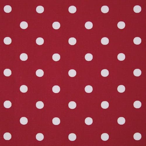 Homescapes Stoff Meterware Polka Dots rot aus 100% Reiner Baumwolle, Breite 150 cm, bedruckter Baumwollstoff, dekorativ, pflegeleicht und robust