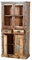 SIT-Möbel Riverboat 9108-98 Vitrine, je 2 Holz & Glastüren, 2 Schubladen, recyceltes Altholz, bunt lackiert, 90 x 40 x 180 cm