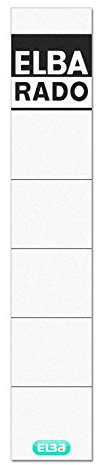 ELBA 100551822 Rückenschilder Rado 10er Pack schmal und kurz selbstklebend weiß