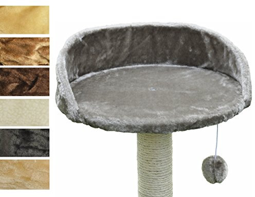 nanook Plate Forme XXL Point de Vue pour Arbre à Chat Ø 46 cm - Bord 12 cm - avec Balle de Jeu - Gris Clair