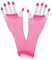 Wicked Costumes 80's Long Net Fingerless Gloves - Neon Pink- Fancy Dress Accessory