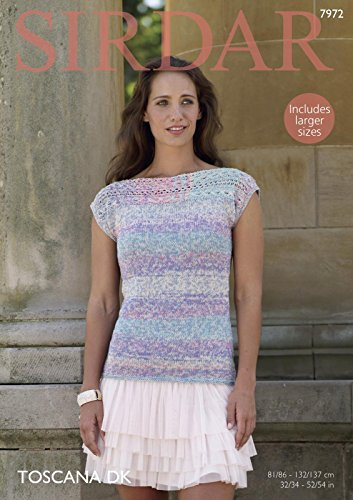 Sirdar 7972 Knitting Pattern Womens Boat NeckTop in Sirdar Toscana DK