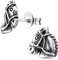 Laimons Damen-Ohrstecker Pferd Pferdekopf oxidiert Sterling Silber 925