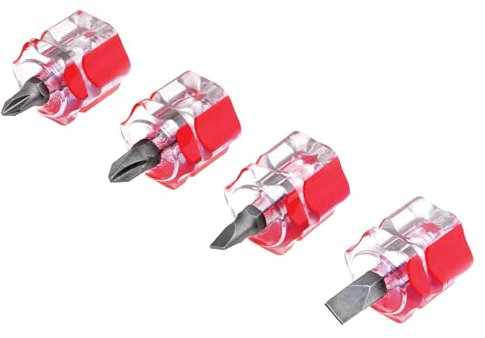 Performance Tool W80004 4-teiliges Mini-Schraubendreher-Set (Kreuzschlitz-Größen: #1 und #2, Schlitzgrößen: 3/16 und 1/4 Zoll), Nähmaschinen-Schraubendreher
