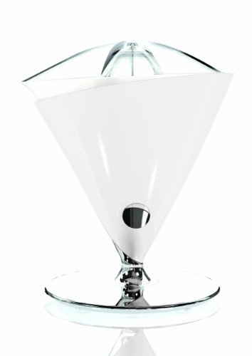 BUGATTI, Vita, Spremiagrumi Elettrico con Caraffa in vetro soffiato temperato inclusa, Capacità 0.6 litri, Filtro in Acciaio Inox, 80 W (Bianco)