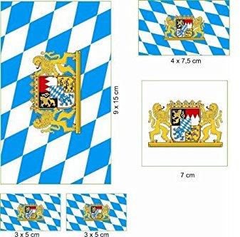 U24 Aufkleberbogen Bayern Löwenwappen Aufkleber Set Flagge Fahne