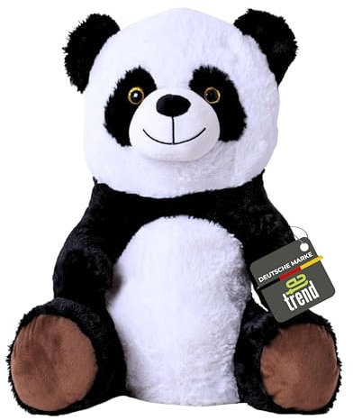 TE-Trend Panda-Plüschtier 50 cm - niedlicher Kuschelbär mit Glitzeraugen für Trost und Freude - perfektes Kuscheltier für unvergessliche Kuschelstunden und liebevolle Momente - Plüsch-Panda