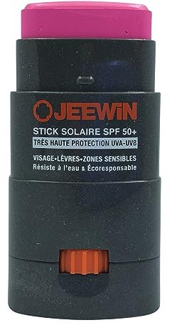 JEEWIN Stick Protecteur Solaire SPF50+ Visage et Lèvres waterproof , ROSE (12 grammes)